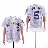 Brewers 5 Jonathan Villar White Flexbase Jersey Sguo,baseball caps,new era cap wholesale,wholesale hats